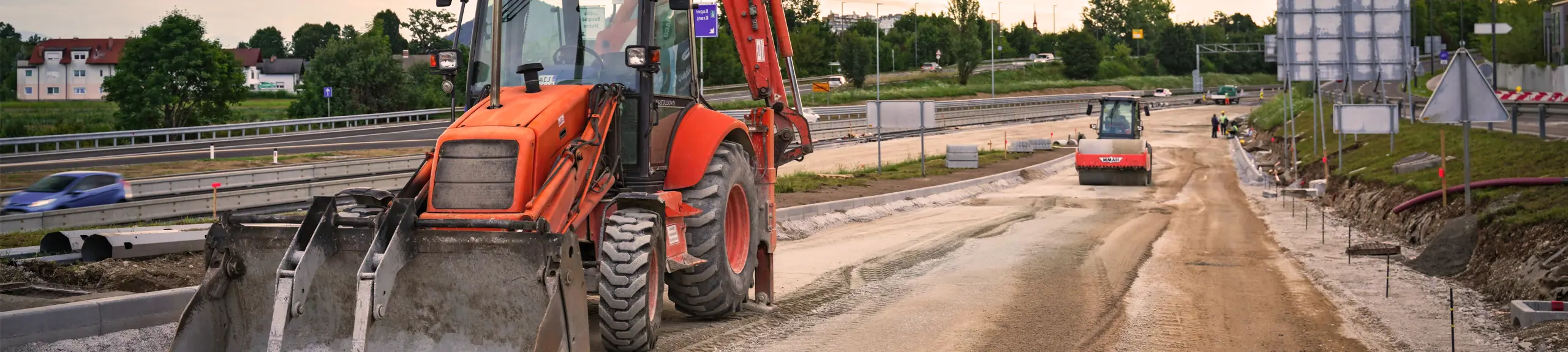Constructing a new road surface Constructing a new road surface